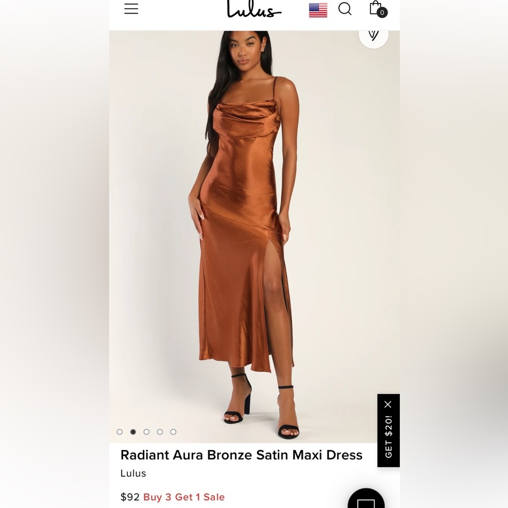 NWT Lulus Bronze Midi Dress